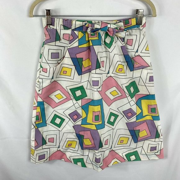 Vintage Pants - Vintage David Smith Skirt Skort (Shorts) 60s 70s Geometric Pattern Small SOLD